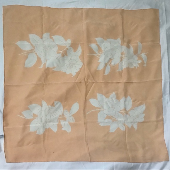 Chanel Blush and White Silk 90cm Scarf